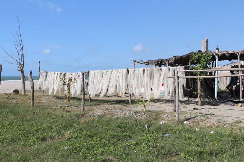 Fishing nets on the beach at La Boquilla